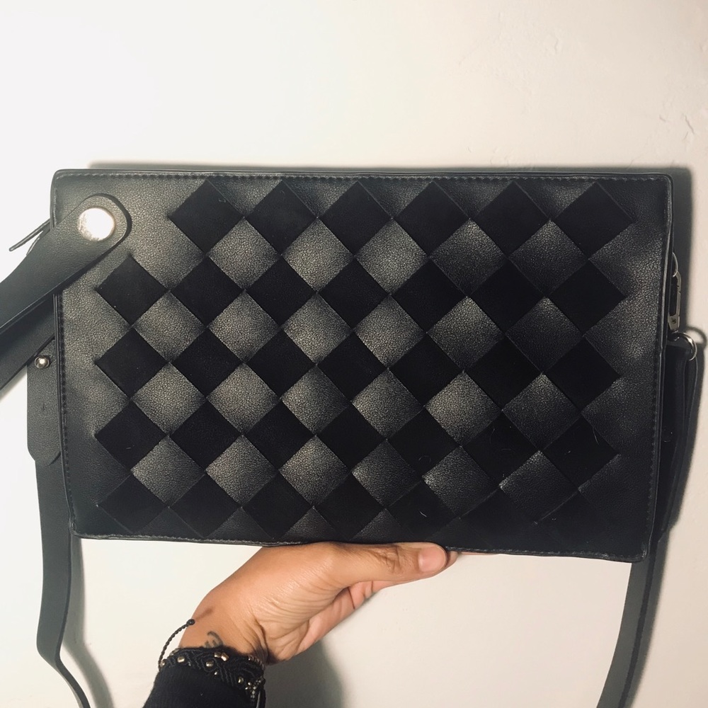 Parfois Black Suede/Leather Crossbody Handbag🔥
